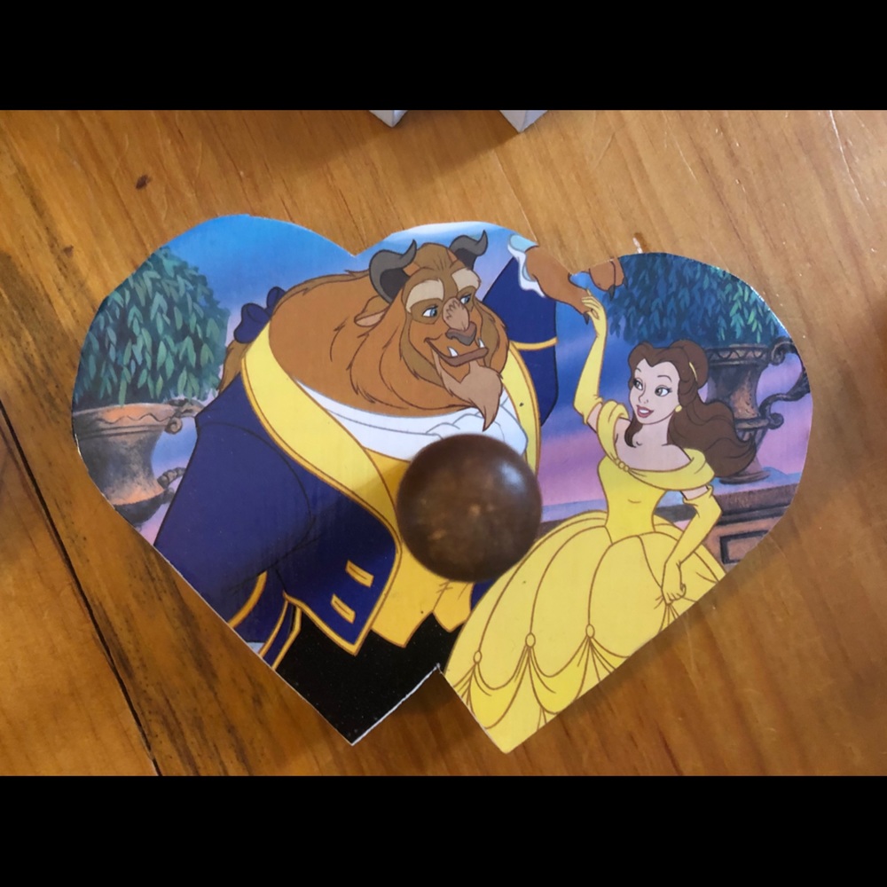 Beauty and the beast wooden peg hanger